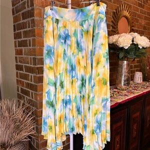 Misa Los Angeles Asymmetrical Skirt - Yellow, Blue, Green